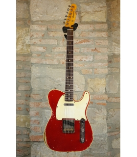 BUTTARINI Telecaster Custom '60 with Double Binding - Heavy Relic - Candy Apple Red - FlameTone pickups